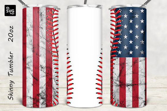 American Flag Baseball Tumbler: Graphics for Crafts & Branding
