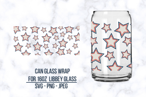 American Flag Lips Can Glass SVG