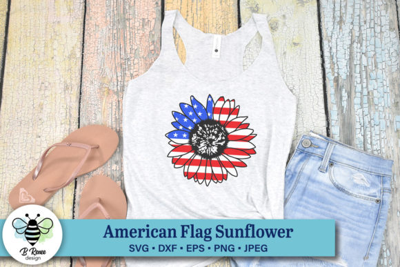 American Flag Sunflower SVG: Graphics for Crafts & Seasonal Sales