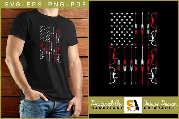 American Flag with Archery Sublimation Graphics