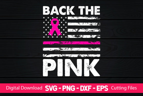 Back the Pink American Flag: Graphics for Crafts
