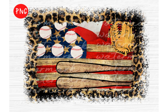 Baseball American Flag PNG Graphics for Crafts