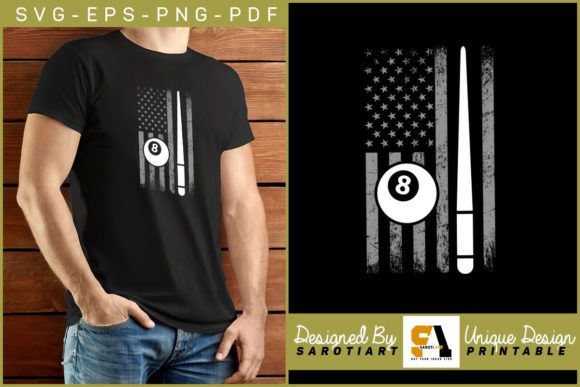 Billiard Game with USA Flag Design