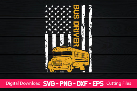 Bus Driver American Flag