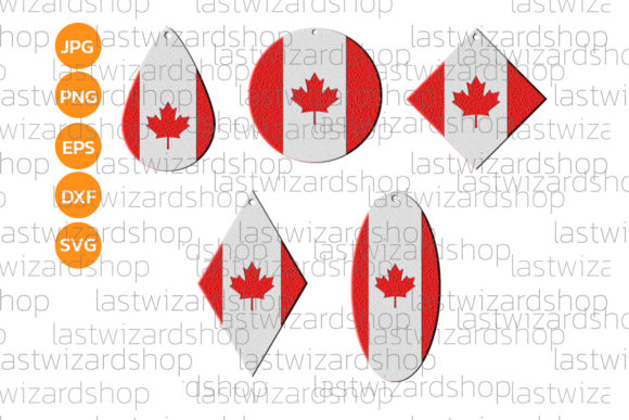 Canada Flag Drop Earrings SVG: Graphics for Crafts