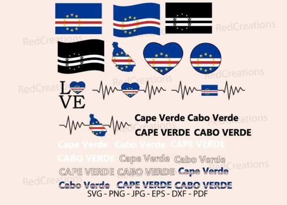 Cape Verde Flag Bundle SVG: Graphics for Crafts
