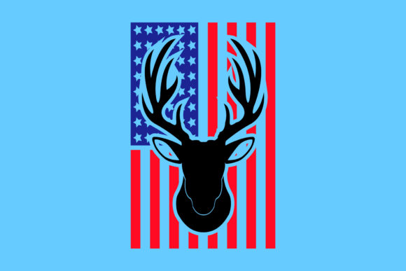 Deer Distressed Flag SVG: Graphics for Crafts & Content