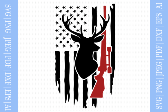 Deer Hunt Flag SVG: Graphics for Crafts & Seasonal Branding