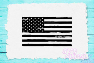 Distress American Flag Black Graphics for Crafts