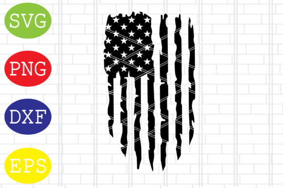 Distressed American Flag 01 SVG: Graphics for Crafts