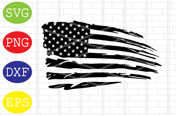 Distressed American Flag 02 SVG: Graphics for Crafts & Commercial Use