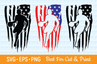 Distressed American Flag Basketball Graphics for Crafts