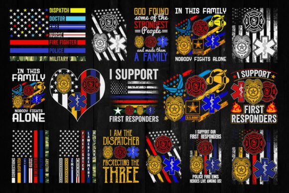 First Responders Hero Flag Nurse EMS SVG