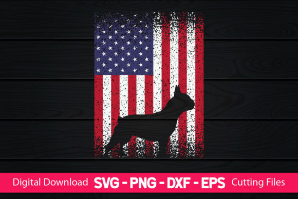Frenchie American Flag Graphics for Crafts