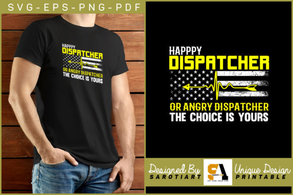 Happy Dispatcher with USA Flag Graphics