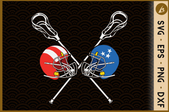 Lacrosse Flag Helmet Sticks 4th of July Graphics