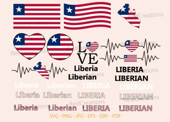 Liberia Flag Bundle SVG: Graphics for Crafts & Branding