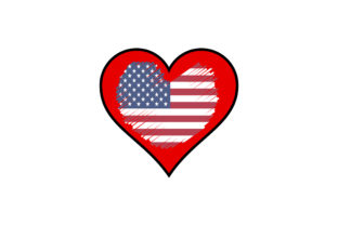 Love Flag USA Graphics for Crafts & Local Branding