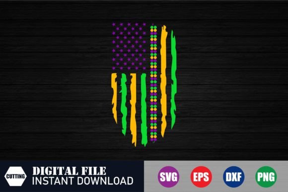 Mardi Gras Flag Vector: Graphics for Crafts & Seasonal Branding
