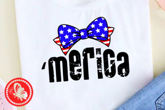 Merica USA Flag Bow Graphics for Crafts