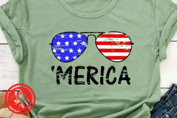 Merica USA Flag Sunglasses Grunge Shirt Graphics