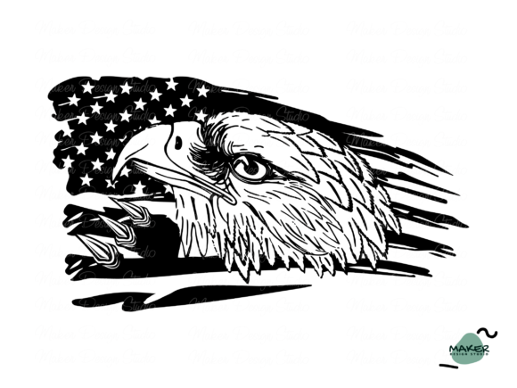 Patriotic American Eagle Flag SVG