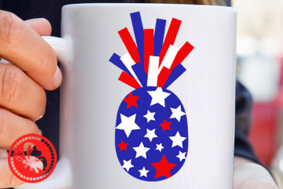 PINEAPPLE USA Flag 4th of July America Graphics