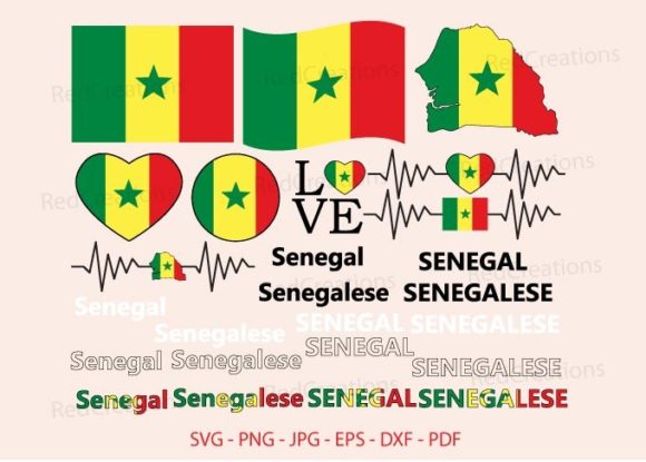 Senegal Flag Bundle SVG: Graphics for Crafts & Local Branding