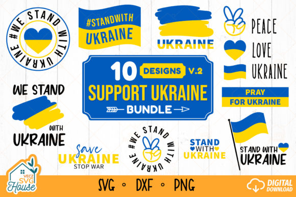 Support Ukraine SVG Flag Bundle
