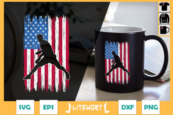 Table Tennis Ping Pong Sports Usa Flag Graphics for Crafts