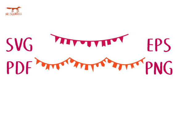 Tiny Bunting Flag Borders SVG Cut File for Crafts & Graphics