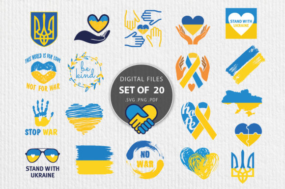 Ukraine Flag File Stop War Sign Support: Graphics & Crafts Asset Review