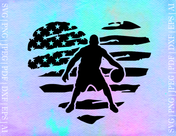 Us Flag Basketball Heart SVG: Graphics for Crafts & Content