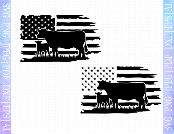 US Flag Cow Calf SVG: Graphics & Crafts Asset Review