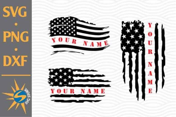 US Flag Cumstom Name: Graphics for Crafts & Content