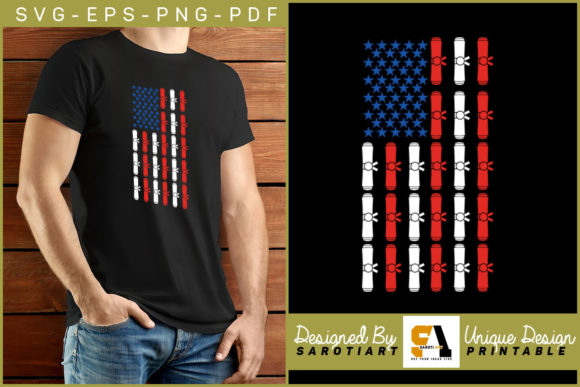 USA Flag + Masters Degree Graphics for Crafts