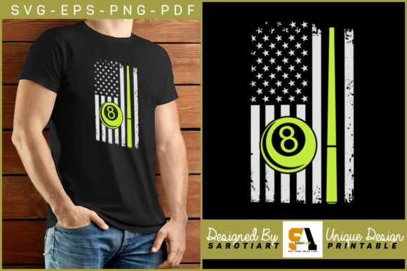 USA Flag with Billiard Sublimation Shirt: Graphics & Crafts Asset Review