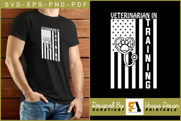 Veterinarian in Training with USA Flag