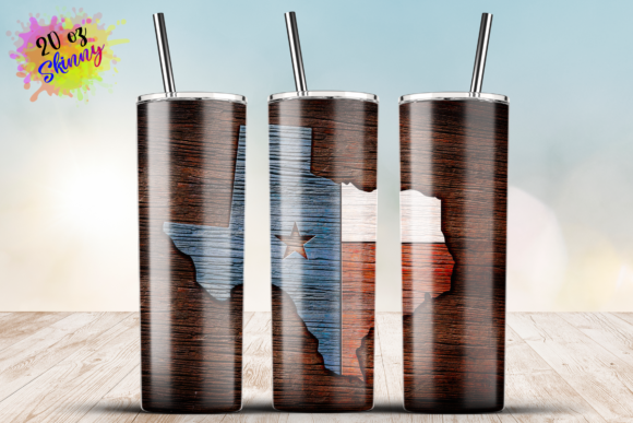 Wood Grain Texas Flag Graphics for Crafts